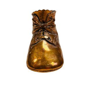 VTG Bronzed Old Baby Shoe Brass Decor